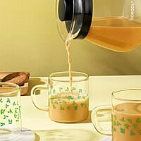 Borosil Vision Sage Tea n Coffee Classic Mug Set of 6 Pcs 190 ml | Borosillicate Glass, Microwave Safe, Scratch Resistance, Lightweight | for Chai, Green Tea, Milk | Transparent