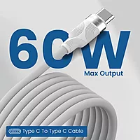Portronics Maglink C – 60W Type-C Coiled Cable, White. Durable, flexible design for fast charging and data transfer. Ideal for travel, compatible with various devices. Tangle-free and efficient.