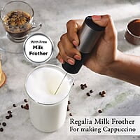 Wonderchef Regalia Capsule Coffee Machine with Frother 1400W Perfect espresso shots for Cappuccino, Latte and Americano