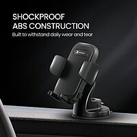 Portronics Clamp M4 Car Phone Holder – 360° Rotation | Strong Grip | Black | 1 Year Warranty