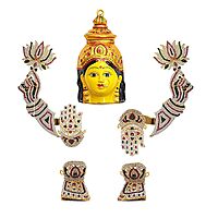 Varalakshmi Devi Idol Decorative Set Ammavari Face Ammavaru Alankaram|Lotus Hastham