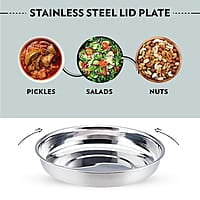 Borosil Carry Fresh Stainless Steel Lunchbox Set of 3 (280ml x 2 Insulated Containers + 475ml