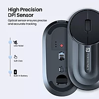 Portronics Toad 6 Wireless Mouse – Bluetooth, Black. Ergonomic, smooth tracking, long battery life. Ideal for home, office, and travel.