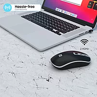 Portronics Toad 14 Wireless Mouse – 2.4GHz with USB Nano Dongle | Up to 1400 Adjustable DPI | Dual-Function Scroll Wheel | Laptop, PC & MacBook Compatible | Black