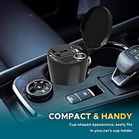 Lapcare 150W In-Car Inverter (12 V DC to 220 V AC, Dual USB Fast-Charging 2.4 A, Safety Shutdown, Cooling Fan Included, 1 Year Warranty)