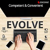 Coconut Evolve Multi-Device Wireless Keyboard (Slim & Portable, 1 Year Warranty)