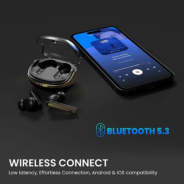 Portronics Twins S7 – TWS Earbuds, 35H Playtime, Black, Bluetooth 5.0, Touch Control, IPX4 Water Resistant, Deep Bass, Comfortable Fit, Quick Charge, Perfect for Music & Calls, Lightweight Design.