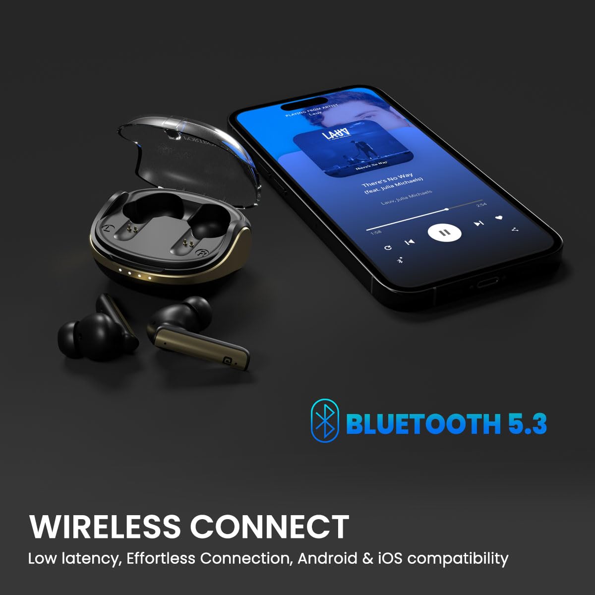 Portronics Twins S7 – TWS Earbuds, 35H Playtime, Black, Bluetooth 5.0, Touch Control, IPX4 Water Resistant, Deep Bass, Comfortable Fit, Quick Charge, Perfect for Music & Calls, Lightweight Design.