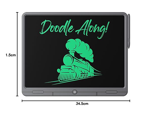 Portronics Ruffpad 21 – 21" LCD Writing Pad, Grey. Perfect for notes, sketches, and reminders. Lightweight, portable, and eco-friendly. Easy to use with a simple erase button. Ideal for all ages.