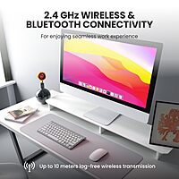 Portronics Bubble MAX Bluetooth + Wireless Keyboard – Grey & White | 1 Year Warranty