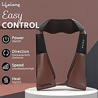 Lifelong LLM495 Neck Massager with Electric Heat Therapy Neck, Shoulder and Back Massager for pain and stress relief