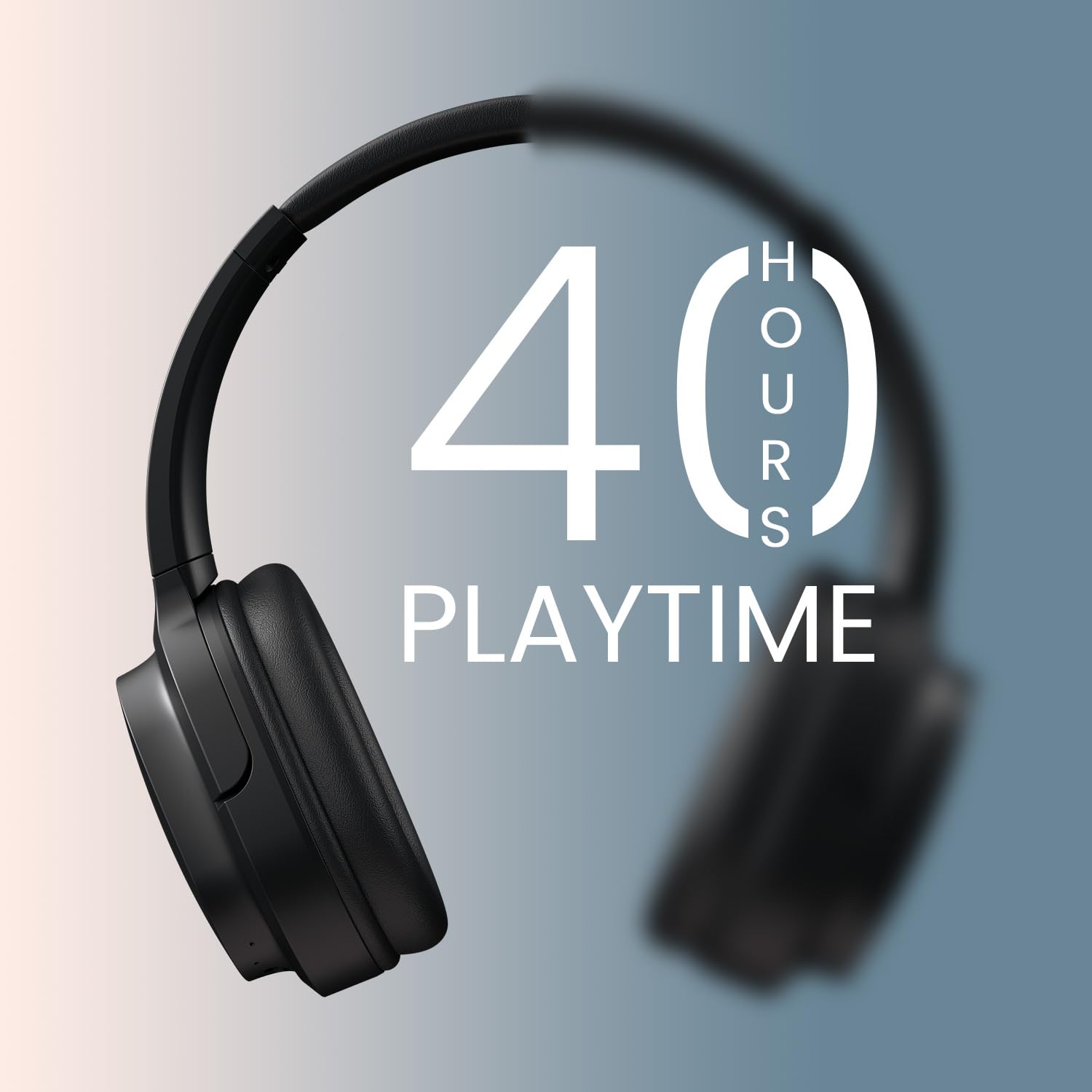 Portronics Muffs M4 Headphones – 40H Battery Life, Deep Bass, Type-C Charging, Comfortable Fit, Wireless Connectivity, Built-in Mic, Perfect for Music and Calls, Lightweight Design, Stylish Look.