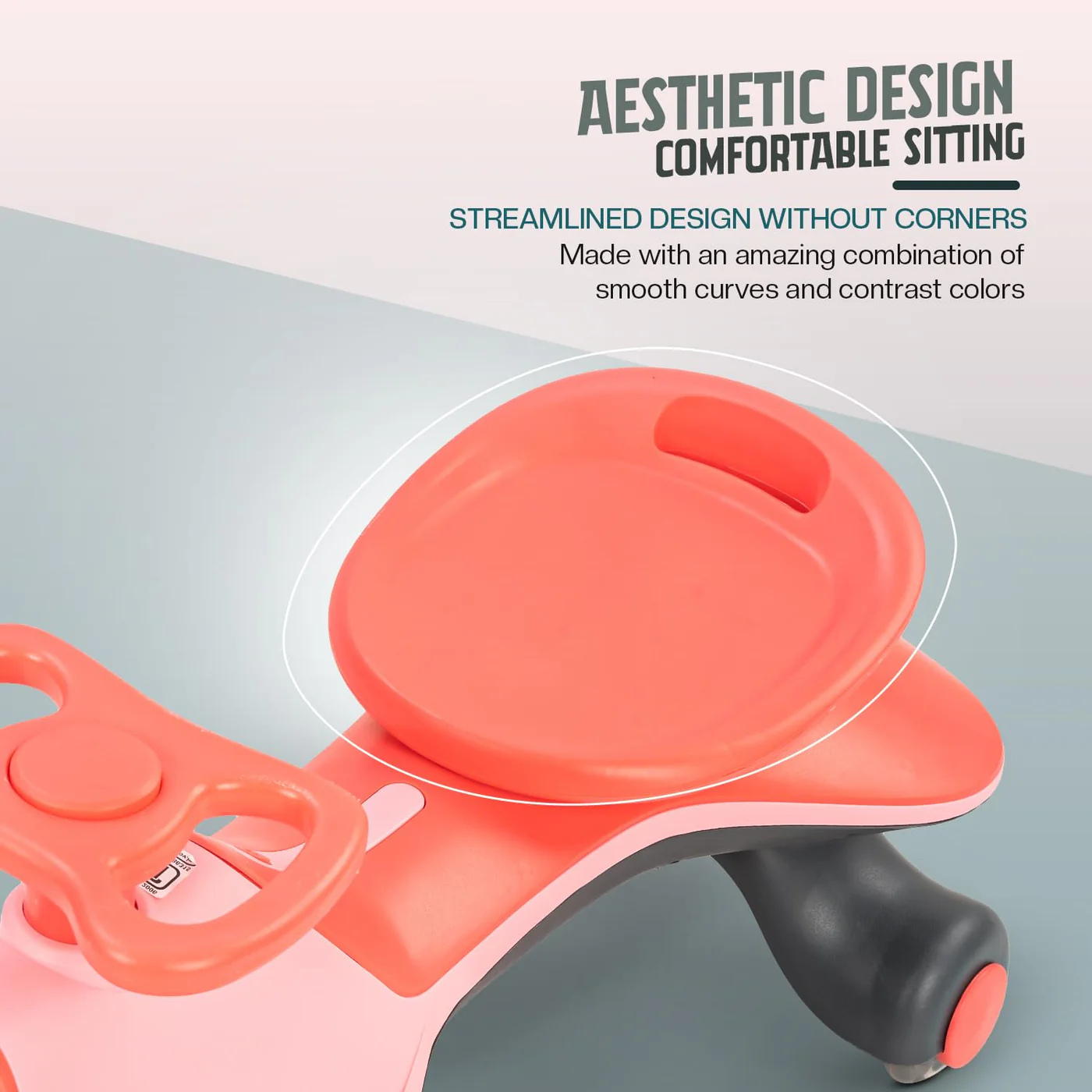 Baybee Nord Kids Magic Swing Car for Kids- Light Pink Baybee Nord Kids Magic Swing Car for Kids- Light Pink