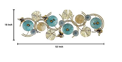 DAD Metal Wall Art Sculpture, Abstract Floral Design - Size (56x3x20 Inches)