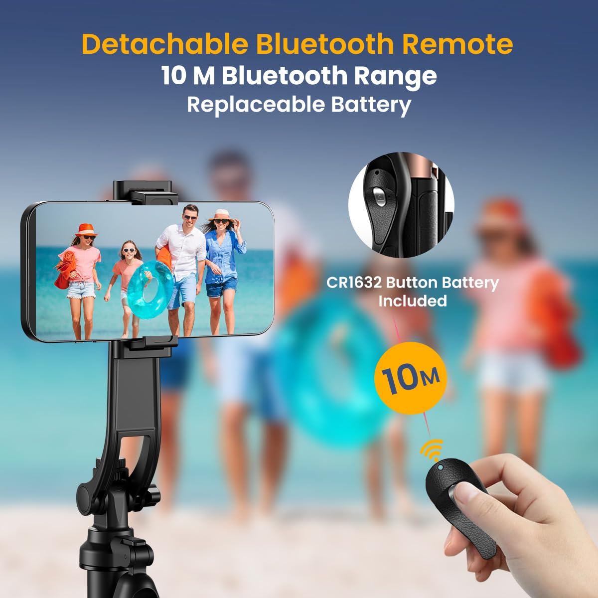 Portronics LumiStick PRO – Quadpod + Stick with Mount for Mobile & Camera | Remote | Black