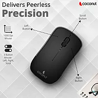 Coconut Desire 2.0 WKM16 + WM16 Wireless Keyboard & Mouse Combo (White & Pink, 1 Year Warranty)