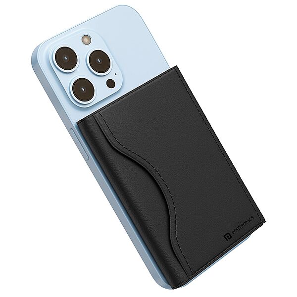 Portronics 3194 Wallet X – Magnetic 3-Fold Card Holder | Black | 6 Months Warranty