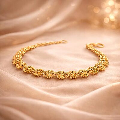 Impon Gold Plated Lakshmi Coin Bracelet for Women | Traditional Temple Design Hand Chain | Goddess Lakshmi Motif Jewelry