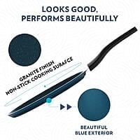 Borosil ProChef Non-Stick Aluminum Flat Tawa 30 cm | Gas Stove Compatible, Thick Uniform Body for Even Heating, Dishwasher Safe | 5 Layer Nonstick Coating, PFOA Free | 1 Year Warranty | Blue