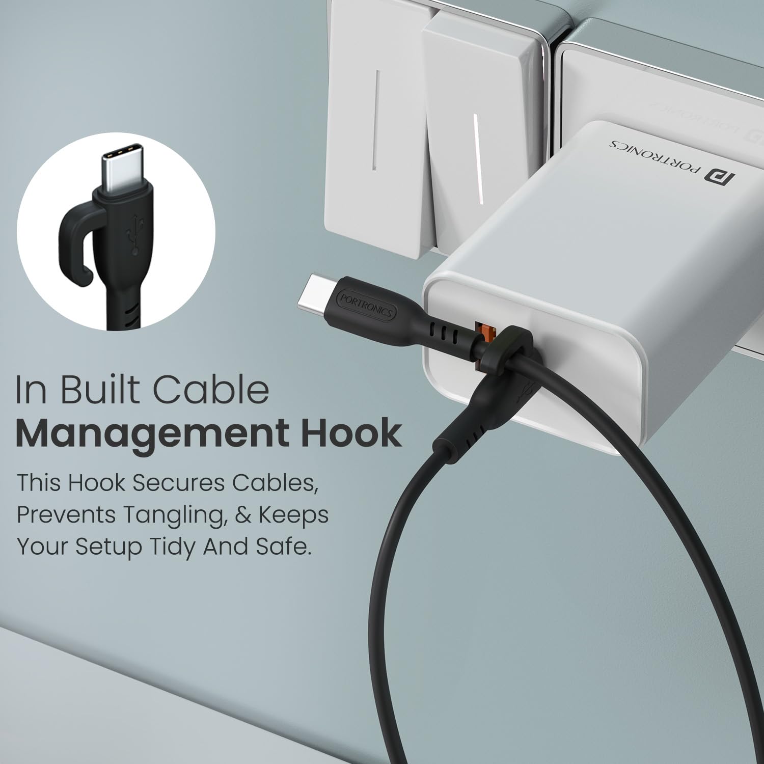 POR 2883 Konnect Core 3 C-C – 60W Type-C to Type-C PVC Cable | 1M | Black | 06 Months