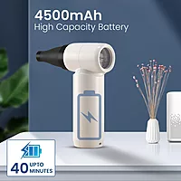 Portronics Tez Air Duster – Portable Air Duster Blower | Rechargeable | White | 1 Year Warranty