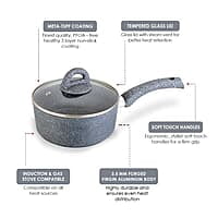 Wonderchef Granite Non-Stick Sauce Pan  Induction Bottom 3.5mm 18cm Non Stick Sauce Pan 1.8 litres