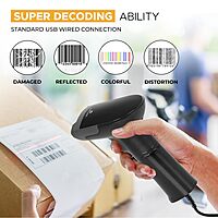 Lapcare LLBS‑031 Wired 2D CMOS Barcode Scanner – USB-HID/COM, QR & 1D Code Support, Rugged Design, 1 Year Warranty