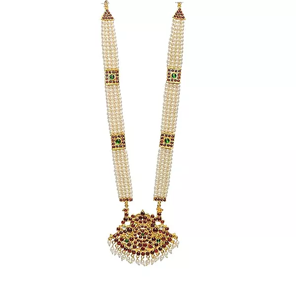 Bharatanatyam Long Necklace | Traditional Temple Dance Jewelry Haram