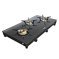 Preethi Luxe Pro 3 Burner Glass Top Gas Stove With Driptray Less Infinity Design