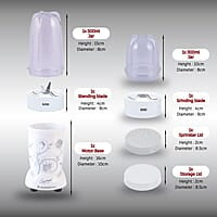 Wonderchef Nutri-blend Mixer, Grinder & Blender 400W 22000 RPM 2 unbreakable jars  White