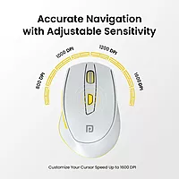 Portronics Toad 32 Wireless Mouse – 6 Buttons | 2.4GHz Connectivity | 10m Working Range | Adjustable Optical DPI | Ergonomic Design | Auto Power Saving | Laptop & PC Compatible | Grey