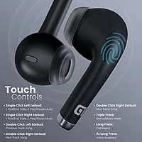Portronics Twins S19 – TWS Earbuds, 30H Playtime, Black, Bluetooth 5.0, Touch Control, IPX4 Water Resistant, Deep Bass, Comfortable Fit, Perfect for Calls and Music, Lightweight Design.