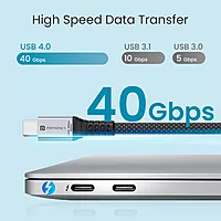 Portronics POR 2802 Flash C2 USB-C to USB-C Cable – 240W, 8K, 60Hz, Thunderbolt 4.0, 1M, Grey