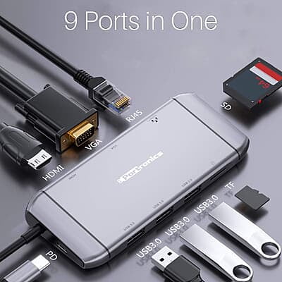 Portronics Mport 9C Type C Multiport Adapter Portronics Mport 9C Type C Multiport Adapter