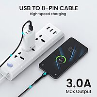 Portronics POR 2160 Konnect X USB-A to Lightning Cable – 3A | Braided | 2m Black