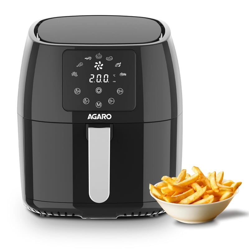 AGARO Sapphire Digital Air Fryer For Home, 4.5L, Electric Air Fryer Oven, 1400W, 7 Preset Programs, 360°