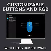 LOGITECH LIGHT SYNC WIRED GAMING MOUSE G203-Blue