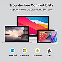 Portronics Mport 8 Plus – Dual Hub, 8-in-1, USB & Type-C, offers versatile connectivity with multiple ports for seamless data transfer and charging, perfect for modern devices and multitasking.