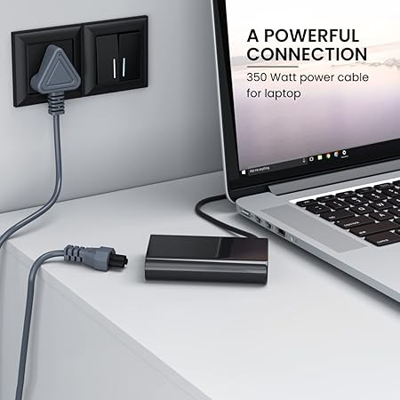 Portronics Konnect G2 Laptop Power Cable with 3PIN Clover Power Connector, 1.5M Cord Length, 350W Load Capacity(Grey) Portronics Konnect G2 Laptop Power Cable with 3PIN Clover Power Connector, 1.5M Cord Length, 350W Load Capacity(Grey)