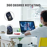 Portronics Toofan Table Fan – Rechargeable, 3-Speed, Black & Blue