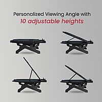 Portronics My Buddy Hexa 33 Laptop Stand with Phone Holder, Four Legs, Foldable Design, Improved Airflow