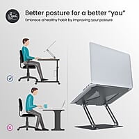 Portronics My Buddy K7 Portable Laptop Stand Ventilated Board for Laptop Cooling Multiple Adjustable Angles