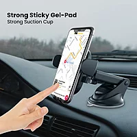 Portronics Clamp M2 – Car Holder, Suction Mount, Black. Secure your device with this sturdy holder. Easy to install, adjustable, and perfect for navigation. Keep your hands free while driving!