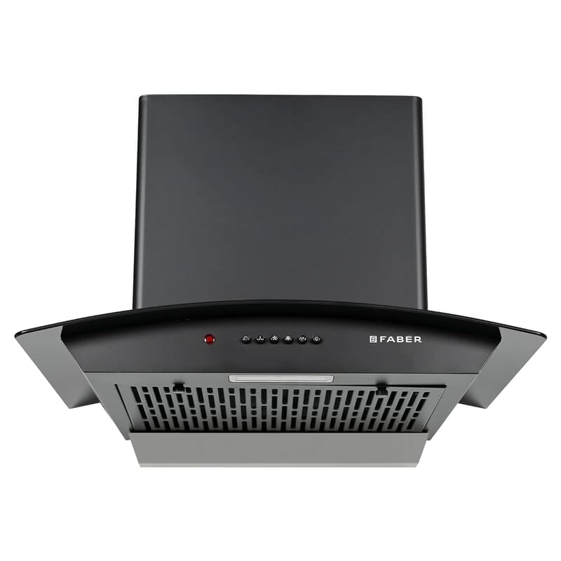 Faber 60 Cm 1100 M³/Hr Auto-Clean Curved Glass Kitchen Chimney [HOOD ALPHA In HC PB FL BK 60]
