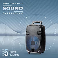 lapcare Enjoy 20 W stereo sound with LAPSONIC I LTS‑609: portable trolley speaker with wired mic, Bluetooth/USB/AUX/FM support & up to 4 hours playback