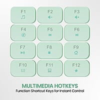 Portronics Ki-Pad 3 USB Wired Keyboard with Large Keycaps, Noise-Free Typing, Fn Multimedia Hotkeys, Full-Size Layout with Num Pad, Ergonomic Design, 1.5m USB Cable