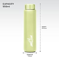 MILTON Aqua 1000 Stainless Steel Water Bottle, 950 ml