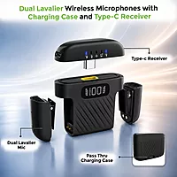 UltraProlink UM1215BLK - Sonic Vibe Dual Microphone with Charging Case (Black)