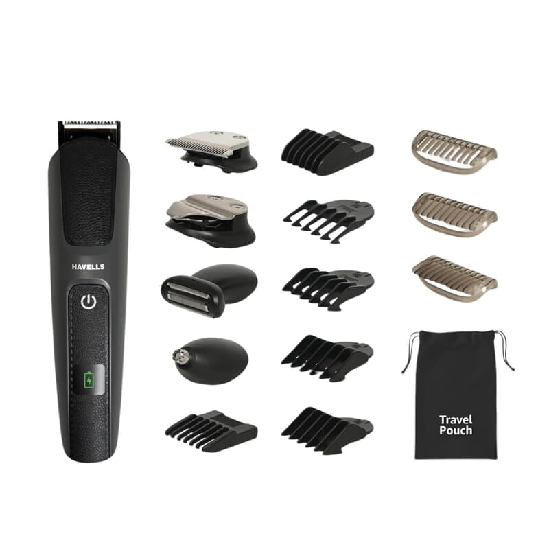 Havells Super Grooming Kit Gs8714,15 In 1,Ipx7 Fully Washable,Full Body Groomer For Men,120 Min Of Run Time With Fast Charge