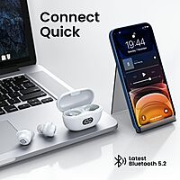 Portronics Twins S5 – TWS Earbuds, featuring a sleek design, LED display for battery status, and superior sound quality. Enjoy wireless freedom and comfort in a stylish white finish.